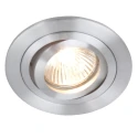 Steinhauer recessed luminaire PÉLITE SPOT round, swivelling GU10 IP20, steel brushed dimmable