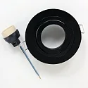 Steinhauer Einbauleuchte PÉLITE SPOT, IP20, rund, Ø 10cm, GU10 max. 40W,  schwenkbar, schwarz matt