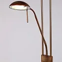 Mexlite LED Deckenfluter BIRON, Leseleuchte mit Flexarm, 23+6W 2700K 2000+650lm, Drehdimmer, bronze / Abdeckung matt