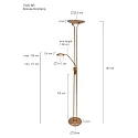 Mexlite LED Deckenfluter BIRON, Leseleuchte mit Flexarm, 23+6W 2700K 2000+650lm, Drehdimmer, bronze / Abdeckung matt