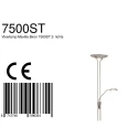 Mexlite LED Deckenfluter BIRON, Leseleuchte mit Flexarm, 23+6W 2700K 2000+650lm, Drehdimmer, stahl gebürstet / Abdeckung matt