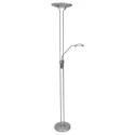 Mexlite LED Deckenfluter BIRON, Leseleuchte mit Flexarm, 23+6W 2700K 2000+650lm, Drehdimmer, stahl gebürstet / Abdeckung matt