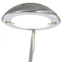 Mexlite LED Stehleuchte BIRON, mit Flex-Arm, 8W 27000K 650lm, mit Push-Dimmer, stahl gebürstet / Abdeckung matt