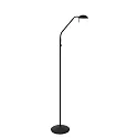 LED Stehleuchte BIRON, mit Flex-Arm, 8W 27000K 650lm, mit Push-Dimmer, schwarz matt / Abdeckung matt
