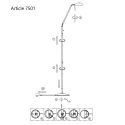 LED Stehleuchte BIRON, mit Flex-Arm, 8W 27000K 650lm, mit Push-Dimmer