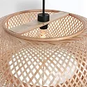 Steinhauer Pendelleuchte SPARKLED LIGHT - IKARO, Ø 60cm, E27,  mit Korbschirm, buche natur