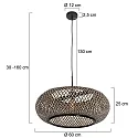 Pendelleuchte SPARKLED LIGHT - IKARO, Ø 60cm, E27,  mit Korbschirm