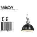 Steinhauer pendant luminaire BIKKEL - Ø 42CM 1 flame, medium E27 IP20, black matt dimmable