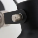 Mexlite Wandleuchte CERA, E14, mit Schnurschalter + Euro-Stecker, neigbar, schwarz matt / innen weiß / Stahl-Details