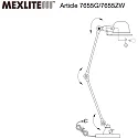 Mexlite Tischleuchte DAVIN, E14, mit Gelenkarm + Schalter am Fuss, Kopf drehbar, schwarz matt / innen weiß