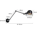 Mexlite Mexlite Wall luminaire DAVIN, 1 flame, reflector, black