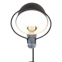 Wandleuchte DAVIN, E14, mit Gelenkarm + Euro-Stecker + Schalter an Wandplatte, lang