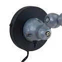 Mexlite Wandleuchte DAVIN, E14, mit Euro-Stecker + Schalter am Wandanschluss, dreh- und neigbar, schwarz matt / innen weiß
