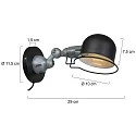 Mexlite Wandleuchte DAVIN, E14, mit Euro-Stecker + Schalter am Wandanschluss, dreh- und neigbar, schwarz matt / innen weiß