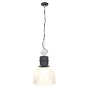 anne light & home Pendelleuchte CLEARVOYANT, Hallenstrahler-Optik, schwarz matt / Prismen-Schirm  klar