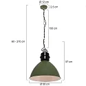 anne light & home Pendelleuchte FRISK, Ø 50cm, E27, Metall, grün glänzend / innen weiß