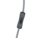 anne light & home Tischleuchte ZAPPA, E27, mit Gelenkarm + Schnurschalter, schwarz matt / innen weiß / aluminium gebürstet