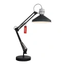 anne light & home Tischleuchte ZAPPA, E27, mit Gelenkarm + Schnurschalter, schwarz matt / innen weiß / aluminium gebürstet