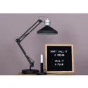 anne light & home Tischleuchte ZAPPA, E27, mit Gelenkarm + Schnurschalter, schwarz matt / innen weiß / aluminium gebürstet