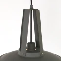 Mexlite Pendelleuchte EDEN, Ø 42cm, E27, mit Textilkabel, grau matt