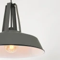 Mexlite Pendelleuchte EDEN, Ø 42cm, E27, mit Textilkabel, grau matt