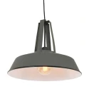 Mexlite Pendelleuchte EDEN, Ø 42cm, E27, mit Textilkabel, grau matt