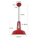 Mexlite Pendelleuchte EDEN, Ø 42cm, E27, mit Textilkabel, signalrot