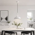 Mexlite Pendelleuchte EDEN, Ø 42cm, E27, mit Textilkabel, weiß glänzend