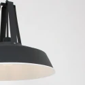 Mexlite Pendelleuchte EDEN, Ø 42cm, E27, mit Textilkabel, schwarz matt