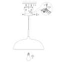 Mexlite Pendelleuchte BJORR, Ø 45cm, E27, weiß matt / buche natur