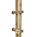Steinhauer Tischleuchte / Banker-Leuchte ANCILLA, E27, höhenverstellbar + neigbar, mit Zugschalterkette, bronze / Glasschirm, gelb