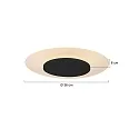 LED Wand- und Deckenleuchte LIDO, IP20, Ø 36cm, indirekt, mit Loch-Diffusor, 18W 2700K 1500lm, dimmbar, schwarz matt