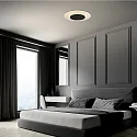 Steinhauer ceiling luminaire LIDO large, round, indirect, perforated IP20, black matt dimmable