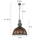 pendant luminaire BIKKEL - Ø 52CM 1 flame, large E27 IP20, brown, pied dimmable