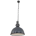 Pendelleuchte BIKKEL, Ø 52cm, E27 max. 60W, Abdeckung satiniert / Metall-Schirm, betongrau