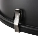 Steinhauer Pendelleuchte BIKKEL, Ø 52cm, E27 max. 60W, Abdeckung satiniert / Metall-Schirm, schwarz matt