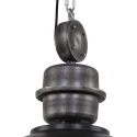 Steinhauer Pendelleuchte BIKKEL, Ø 52cm, E27 max. 60W, Abdeckung satiniert / Metall-Schirm, schwarz matt