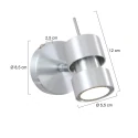 Steinhauer Aufbau-Strahler NATASJA, 1-flammig, inkl. GU10 LED 4.5W 2200-2700K 350lm (Dim To Warm), dreh- und neigbar, stahl gebürstet