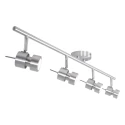 Steinhauer Aufbau-Strahlerleiste NATASJA, 4-flammig, inkl. 4x GU10 LED 7W 2200-2700K 480lm (D2W), dreh- und neigbar, stahl gebürstet