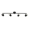 Aufbau-Strahlerleiste NATASJA, 4-flammig, inkl. 4x GU10 LED 7W 2200-2700K 480lm (D2W), dreh- und neigbar, schwarz matt