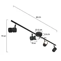 Steinhauer spotlight bar NATASJA 4 flames, long, Dim-To-Warm, adjustable GU10 IP20, black matt dimmable
