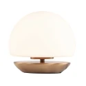 Steinhauer Tischleuchte ANCILLA, Ø 17cm, inkl. G9 LED 3W 2700K 300lm, mit Touch-Dimmer, bronze / Opalglas