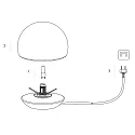 Steinhauer Tischleuchte ANCILLA, Ø 17cm, inkl. G9 LED 3W 2700K 300lm, mit Touch-Dimmer, bronze / Opalglas