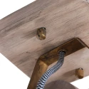 Wand- und Deckenleuchte GEARWOOD, 1-flammig, E27, Kautschuk-Holz natur / Metall, bronze