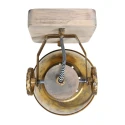 Wand- und Deckenleuchte GEARWOOD, 1-flammig, E27, Kautschuk-Holz natur / Metall, bronze
