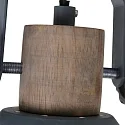 Mexlite Wand- und Deckenleuchte GEARWOOD, 2-flammig, 2x E27, Kautschuk-Holz natur / Metall, grau matt / innen weiß