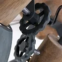 Mexlite Wand- und Deckenleuchte GEARWOOD, 2-flammig, 2x E27, Kautschuk-Holz natur / Metall, grau matt / innen weiß