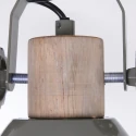 Mexlite Wand- und Deckenleuchte GEARWOOD, 2-flammig, 2x E27, Kautschuk-Holz natur / Metall, grün glänzend / innen weiß