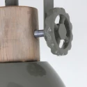 Mexlite Wand- und Deckenleuchte GEARWOOD, 2-flammig, 2x E27, Kautschuk-Holz natur / Metall, grün glänzend / innen weiß