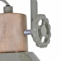 Mexlite Wand- und Deckenleuchte GEARWOOD, 2-flammig, 2x E27, Kautschuk-Holz natur / Metall, grün glänzend / innen weiß